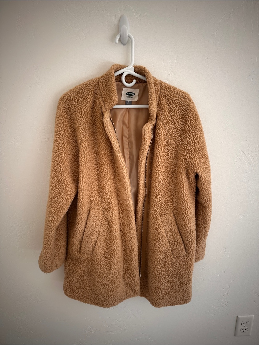 Old Navy Camel/Tan Teddy Jacket - Plush Sherpa Coat